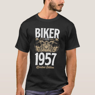 Vintage Biker  Men Women Motorcycle  Born In 1957 T-Shirt