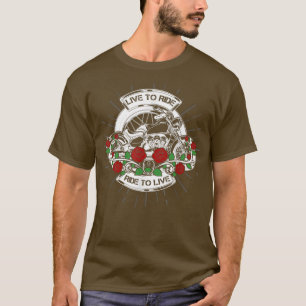 Vintage Biker Motorcycle Motocross Live To Ride Ri T-Shirt