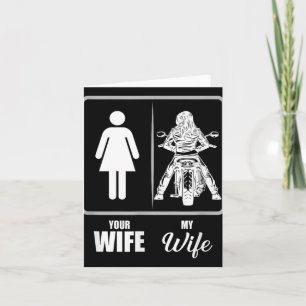 Vintage Biker Wife Valentine - Uni Adults, Black,  Card