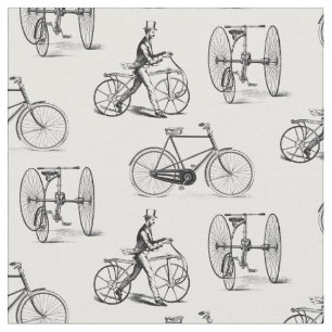 Vintage Bikes Victorian Bicycles Fabric