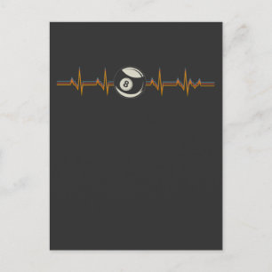 Vintage Billard Heartbeat Pool Eight Ball Billard Postcard