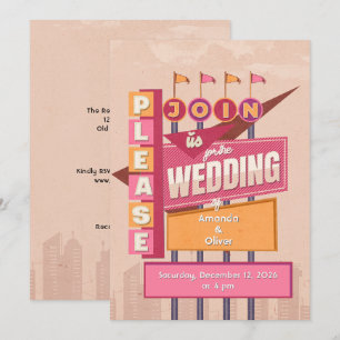 Vintage Billboard Wedding  Invitation