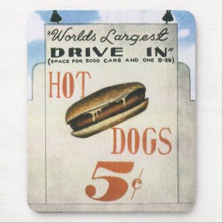 Vintage Billboard, Worlds Largest Drive In Hotdogs Mouse Mat