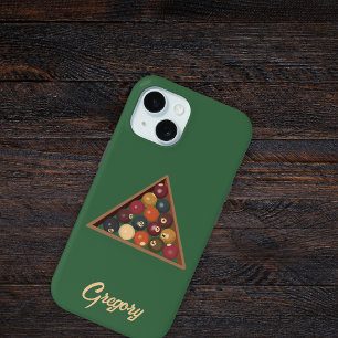 Vintage Billiard Balls Custom Pool Table Themed iPhone 15 Case