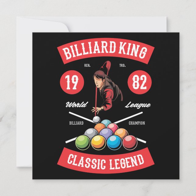 Vintage Billiard Mancave Greeting Card (Front)