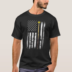 Vintage Billiards Pool Player Table American Flag T-Shirt