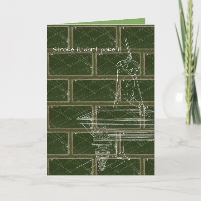 Vintage Billiards Table Pool Player Antique Card (Front)