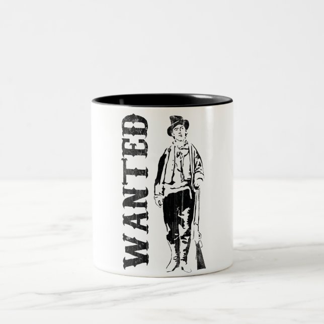 vintage billy the kid Two-Tone coffee mug (Center)