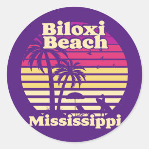 Vintage Biloxi Beach Mississippi Classic Round Sticker