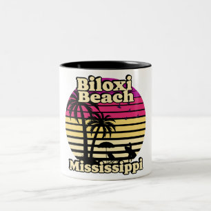 Vintage Biloxi Beach Mississippi Two-Tone Coffee Mug