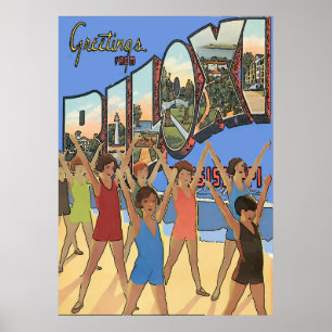 Vintage Biloxi MS Poster