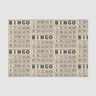 Vintage Bingo Card Tissue Paper