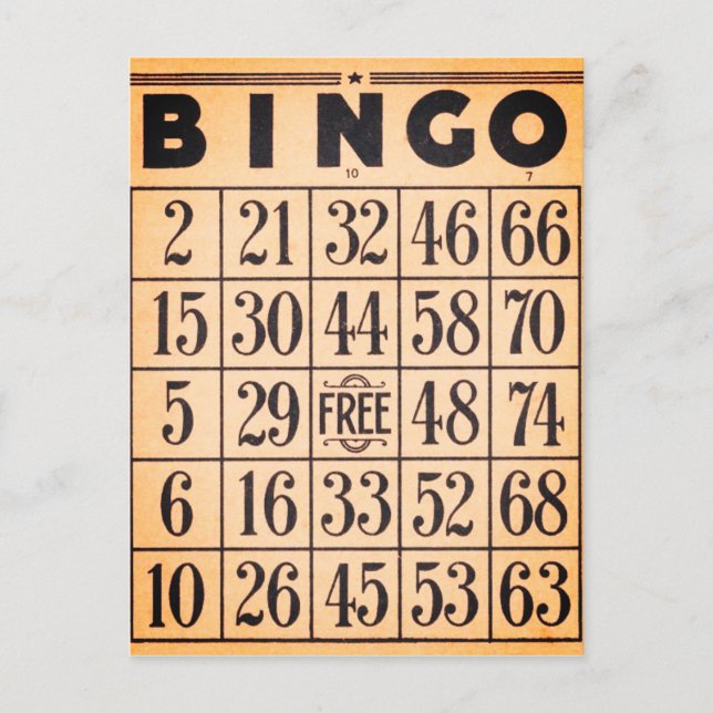 Vintage Bingo Game Card (Front)