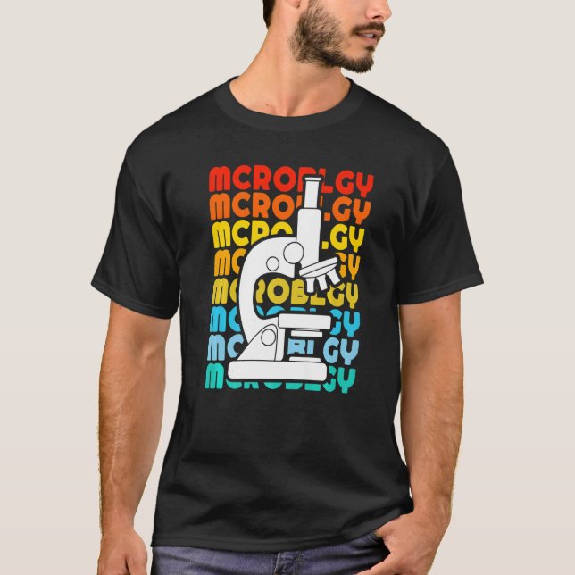 Vintage Biology Biologist Microscope Microbiology  T-Shirt (Front)