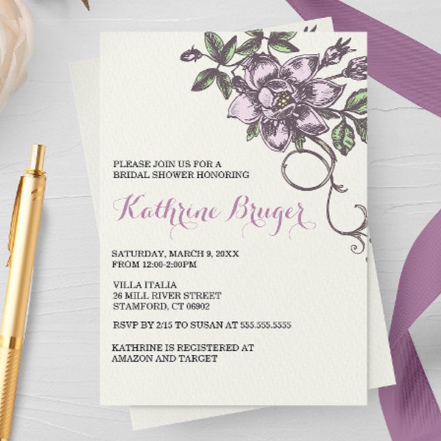 Vintage Biotanical Bridal Shower  Invitation (Creator Uploaded)