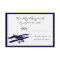 Vintage Biplane Aviator Blue Wedding RSVP Cards