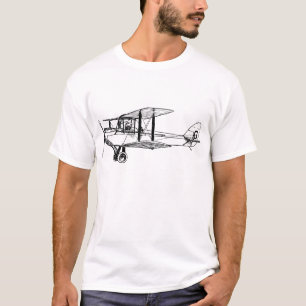 Vintage Biplane - Black T-Shirt