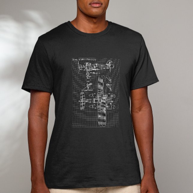 Vintage Biplane Blueprint – Aviation Art T-Shirt (Vintage Biplane Blueprint – Aviation Art T-Shirt)