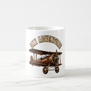 Vintage biplane. coffee mug