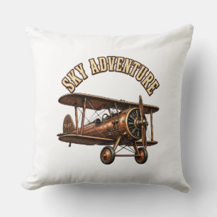 Vintage biplane. cushion