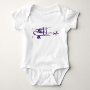 Vintage Biplane - Deep Purple Baby Bodysuit