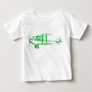 Vintage Biplane - Grass Green Baby T-Shirt