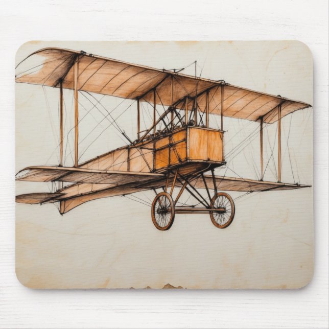 Vintage biplane  mouse mat (Front)