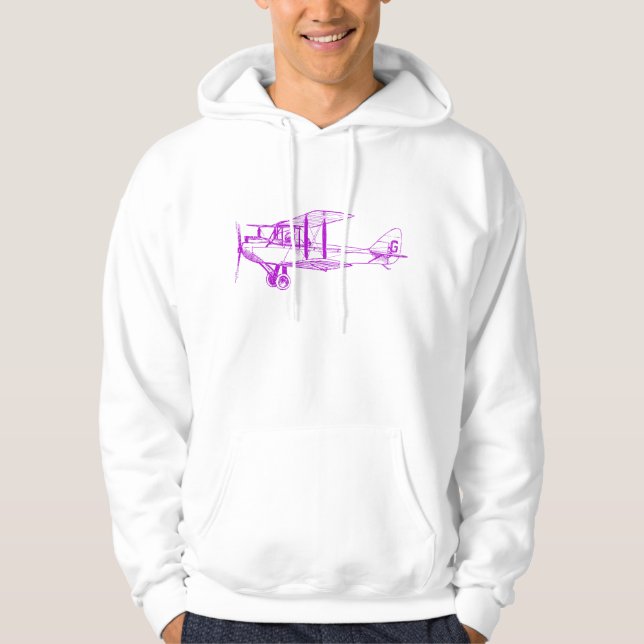 Vintage Biplane - Purple Hoodie (Front)