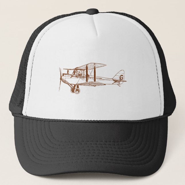 Vintage Biplane - Walnut Brown Trucker Hat (Front)