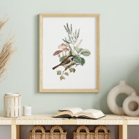 Vintage Bird and Mushroom Botanical