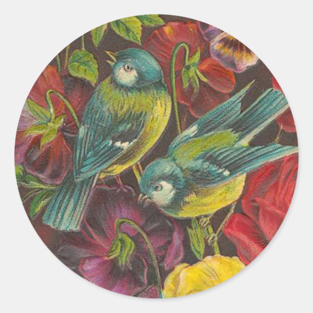 Vintage Bird and Rose Stickers (Front)
