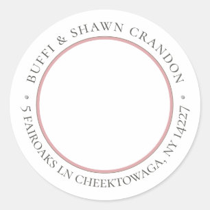 Vintage Bird Audubon Pink Flower Envelope Address  Classic Round Sticker