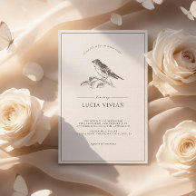 Vintage Bird Black And White Bridal Shower