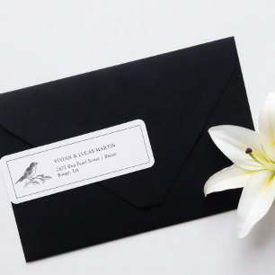 Vintage Bird Black And White Return Address