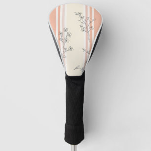 Vintage Bird Blossom Toile Stripe (14) Golf Head Cover