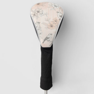 Vintage Bird Blossom Toile Stripe (7) Golf Head Cover