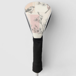 Vintage Bird Blossom Toile Stripe (8) Golf Head Cover