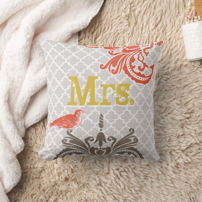 Vintage Bird Brides Pillow Monogram Tile Pattern (Blanket)