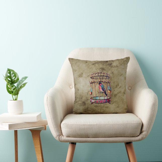 Vintage Bird Cage Cushion (Chair)