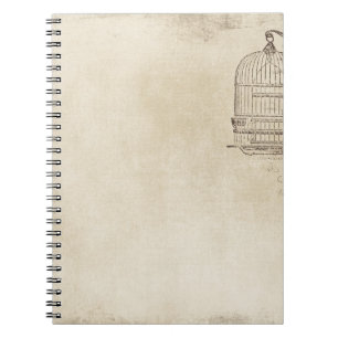 Vintage Bird Cage Script Notebook