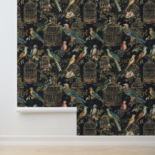 Vintage Bird Cage Wallpaper