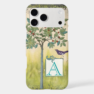 Vintage Bird Cherry Tree Monogram iPhone