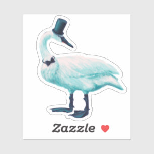 Vintage Bird Chic: Gentleman in Bow Tie Top Hat