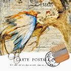 Vintage Bird Collage for Furniture Decoupage
