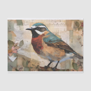Vintage Bird Decoupage Watercolor Bird Decoupage Tissue Paper