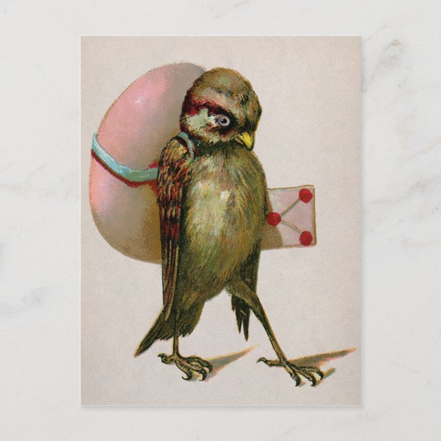 Vintage Bird Easter Postcard (Front)