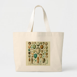 Vintage Bird Eggs French Fish Egg Art Large Tote Bag