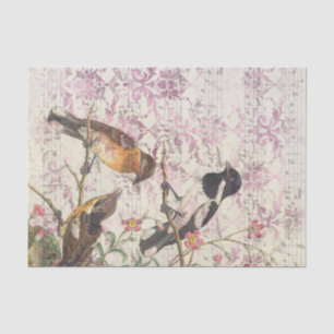 Vintage Bird Ephemera Decoupage Tissue Paper