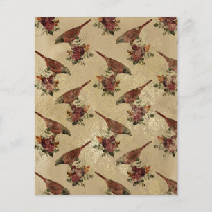 Vintage Bird Ephemera Scrapbook Paper Sheet