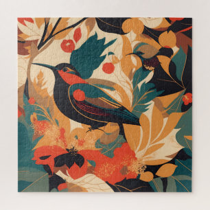 Vintage bird floral leaves #2 jigsaw puzzle